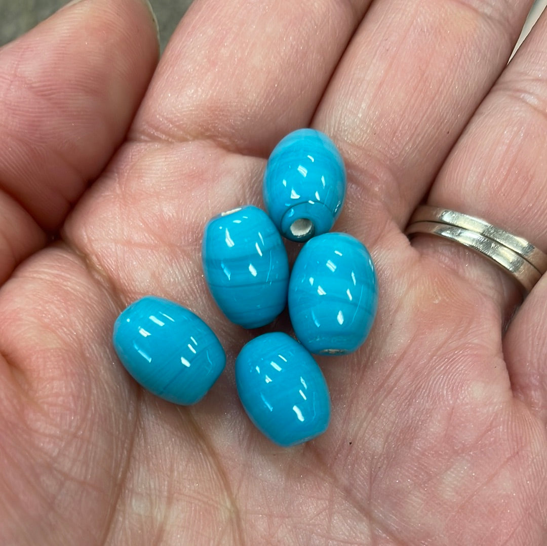 Robins Egg Barley Corn Bead