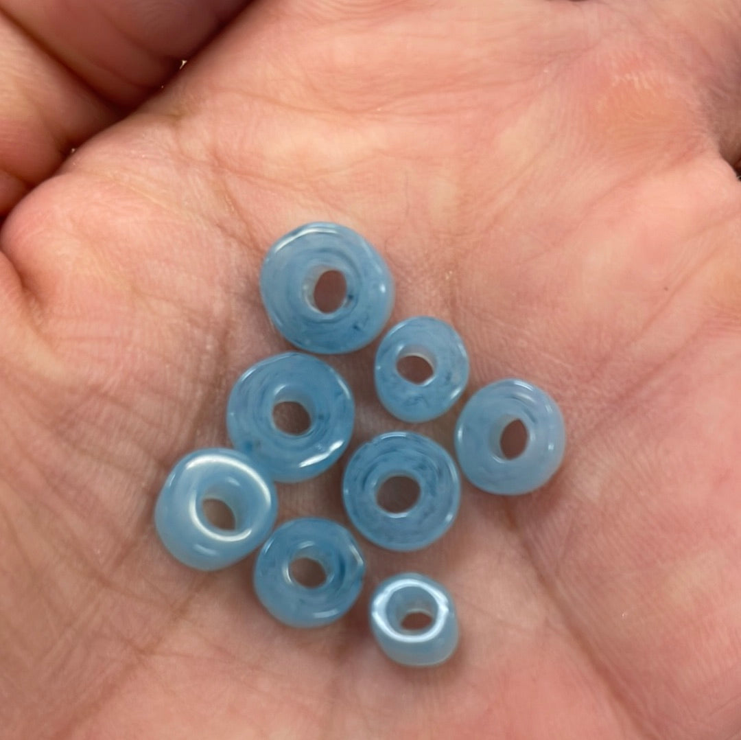 Disc Beads Milky Blue