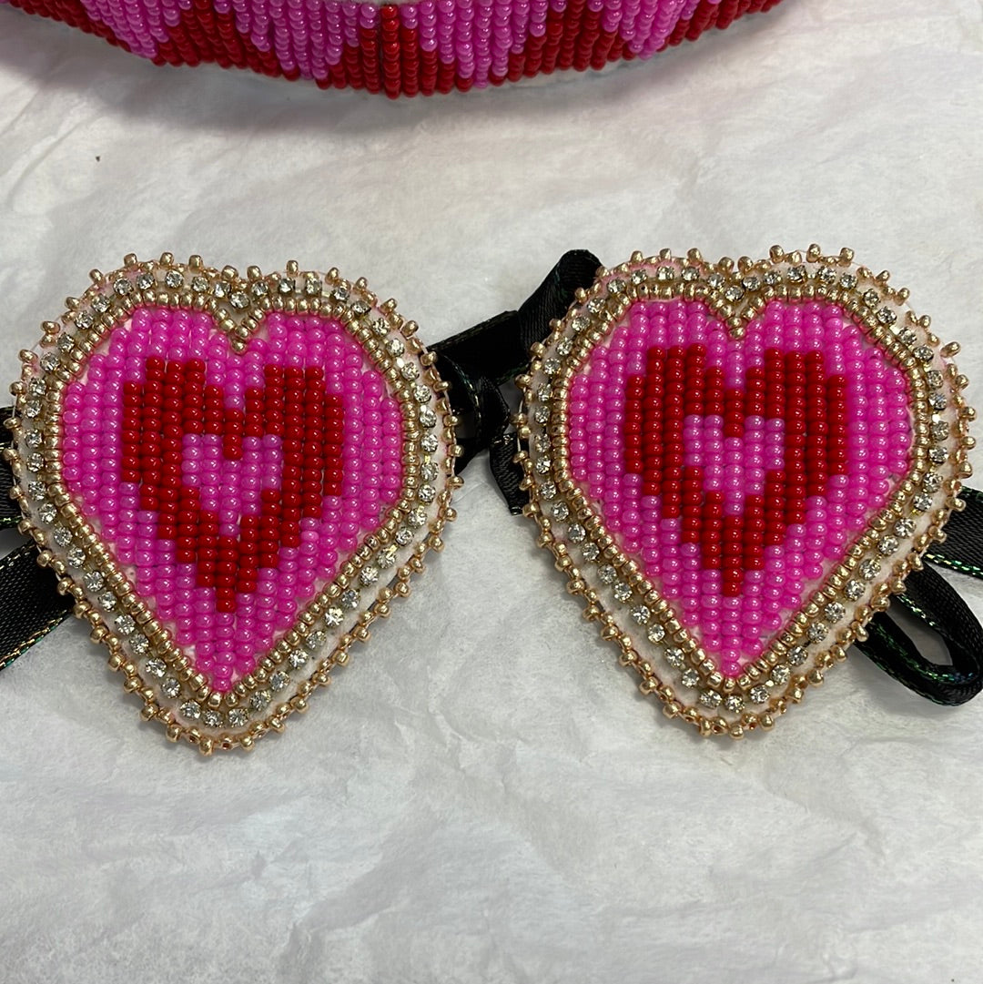 Toddler Girl Beaded Heart Set