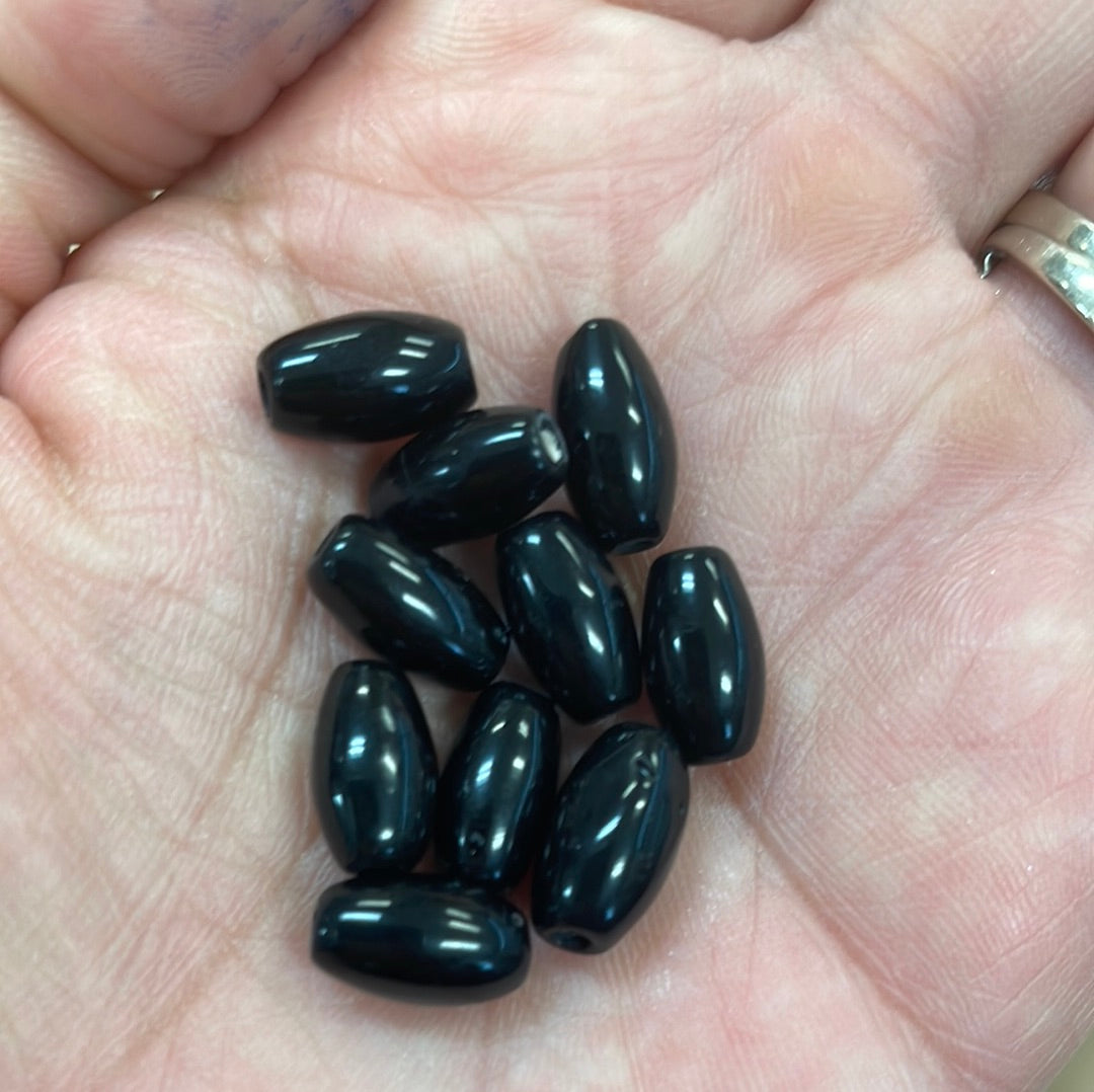 Barley Corn Bead Black 6mm