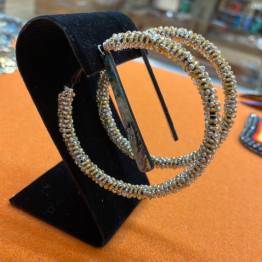 Lrg Gold Hoop with charm