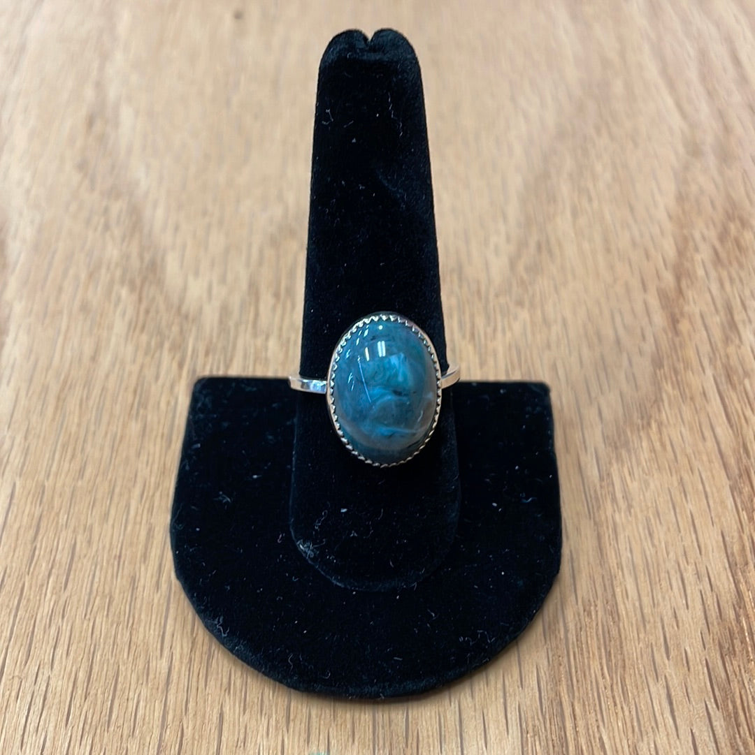 Silver Ring with Blue Stone
