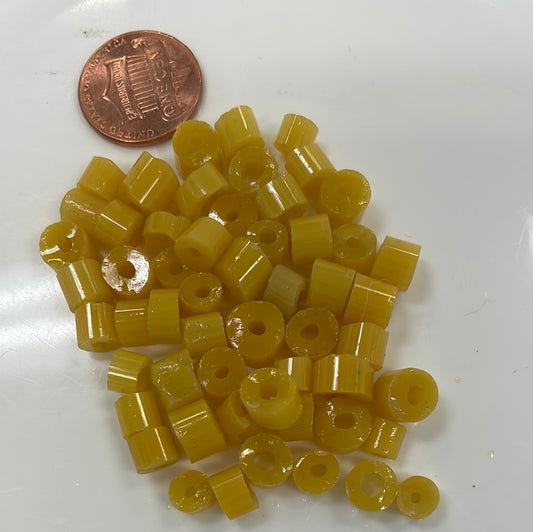 Tile Beads Vintage Greasy Yellow