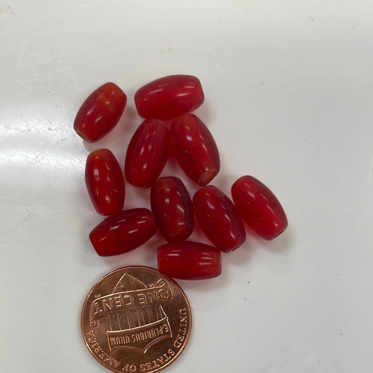 Barley Corn Bead Dark Red 11mm
