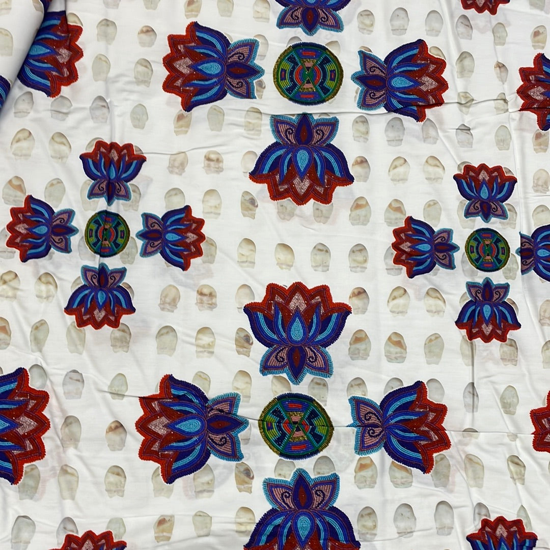 Elias Not Afraid, Apsaalooke Designed Cotton Fabric 3yrds