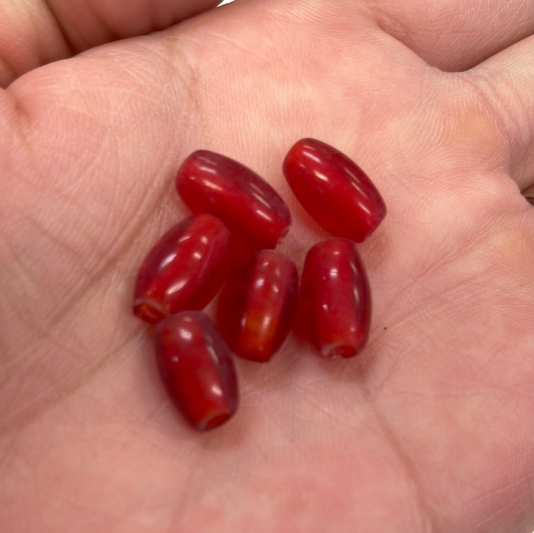 Barley Corn Bead Dark Red 11mm