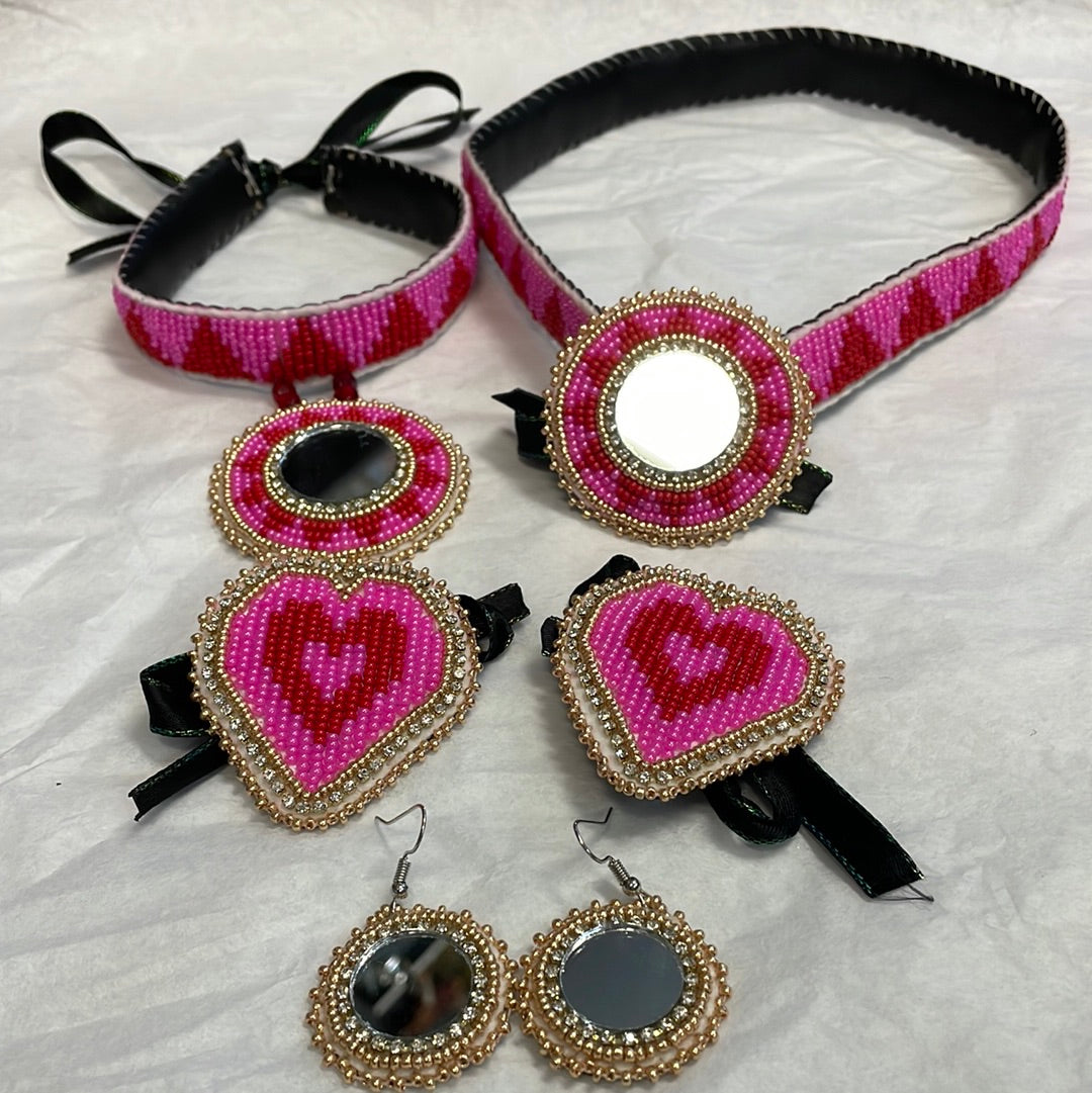 Toddler Girl Beaded Heart Set