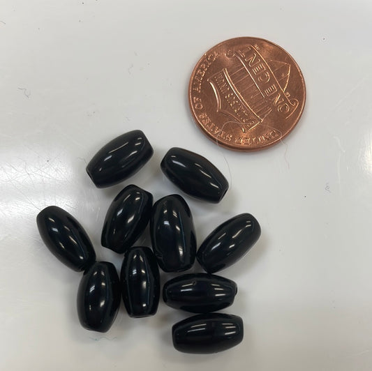 Barley Corn Bead Black 6mm