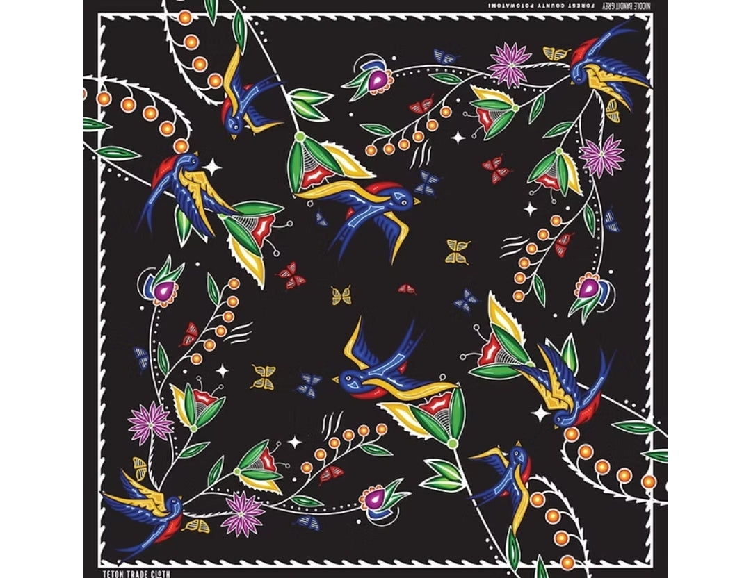 Nicole Bandit Grey Designed Cotton Bandanas