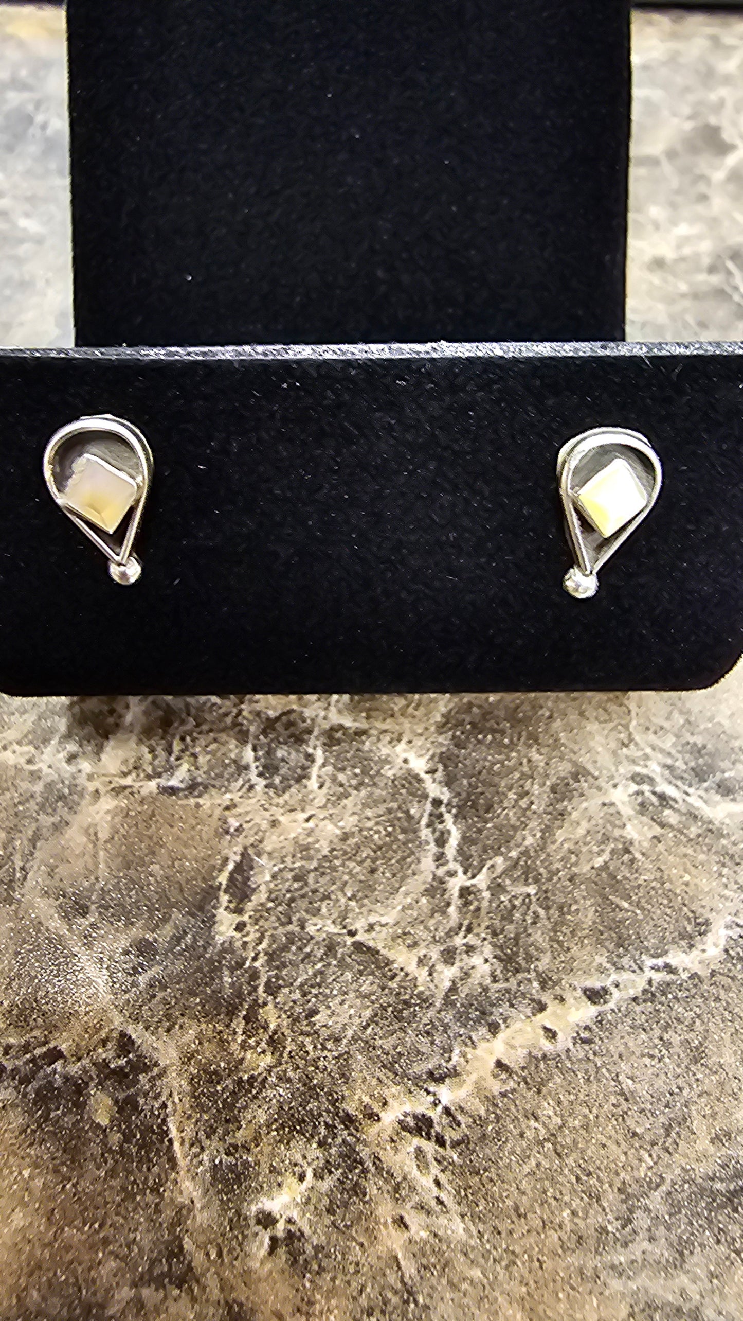 Sterling Silver Tear Drop Shape Akoya Pearl Stud Earrings