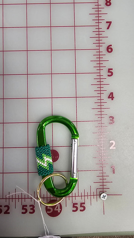 Beaded Carabiner Green W/ Green