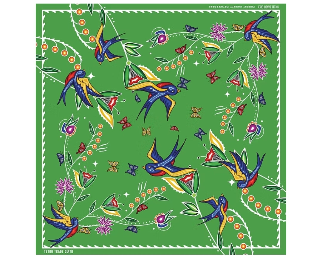 Nicole Bandit Grey Designed Cotton Bandanas