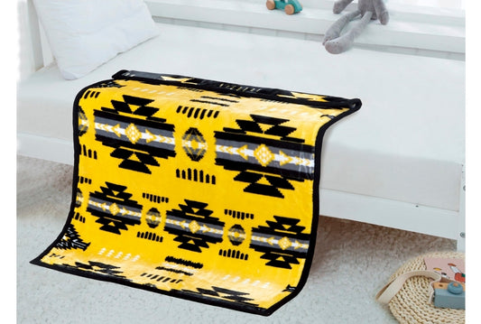 7 Lakes Reversible Baby Blanket Canary Yellow , And Black
