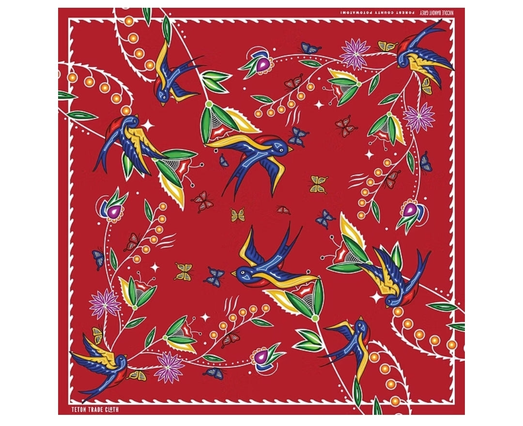 Nicole Bandit Grey Designed Cotton Bandanas