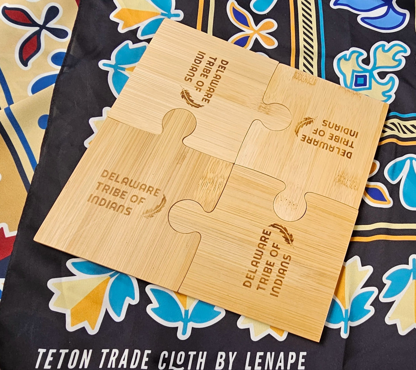 Bamboo Puzzle Coasters Delaware Tribe Of Indians
