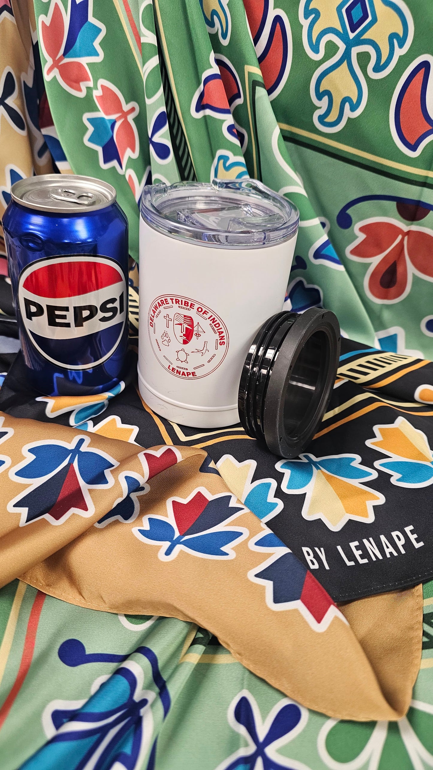 2-In-1 12 oz Tumbler Beverage Holder With Delaware Tribe Of Indians Seal