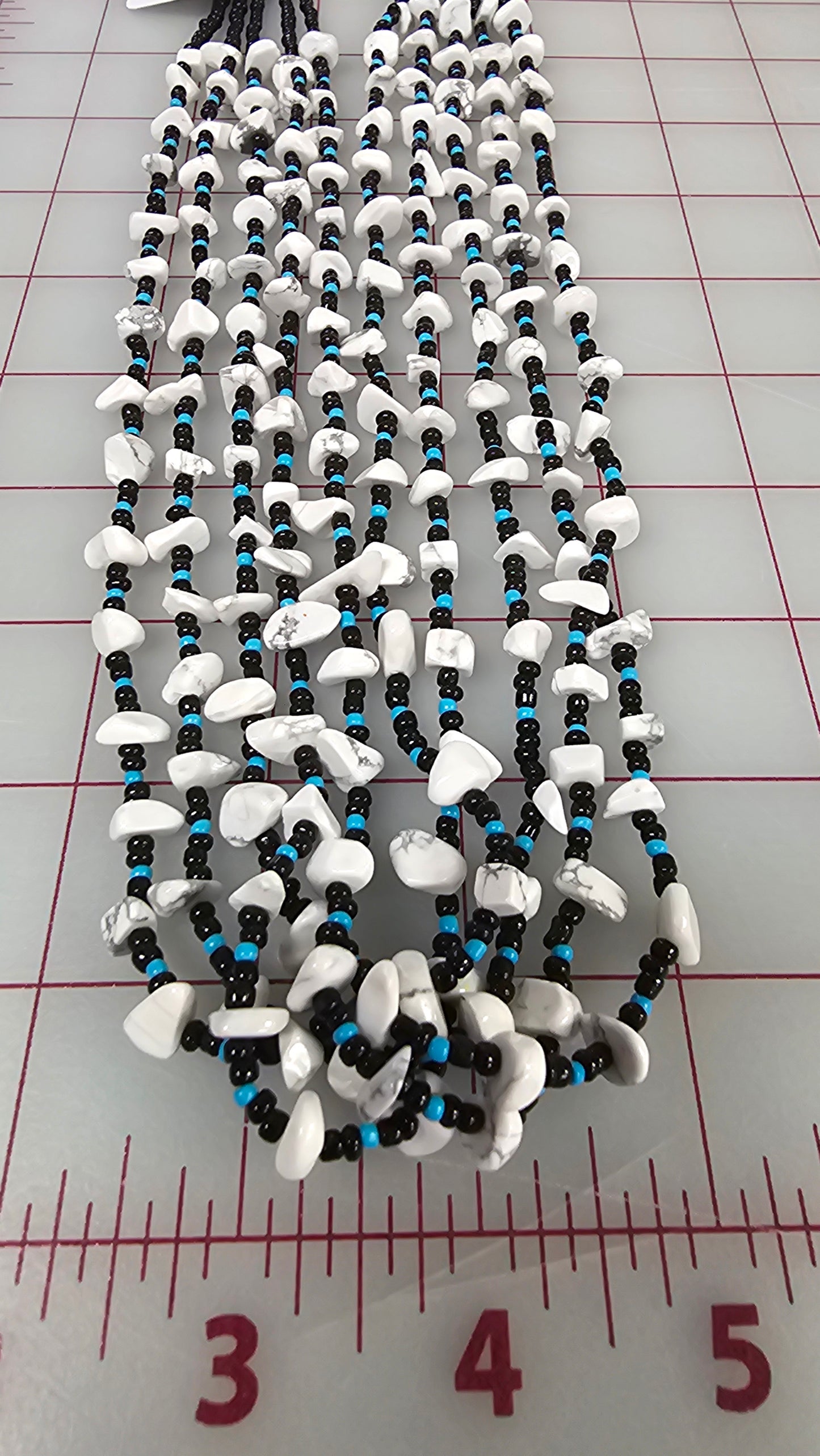 Beaded Necklace White Buffalo Turquoise