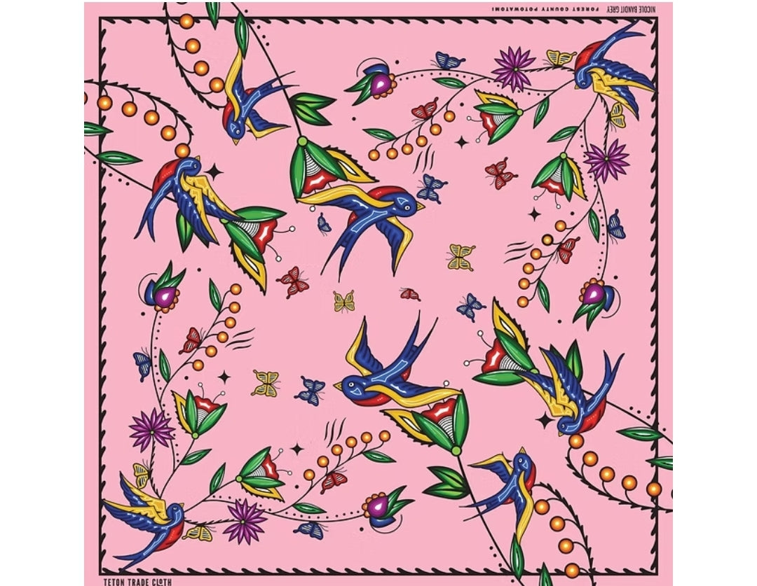 Nicole Bandit Grey Designed Cotton Bandanas