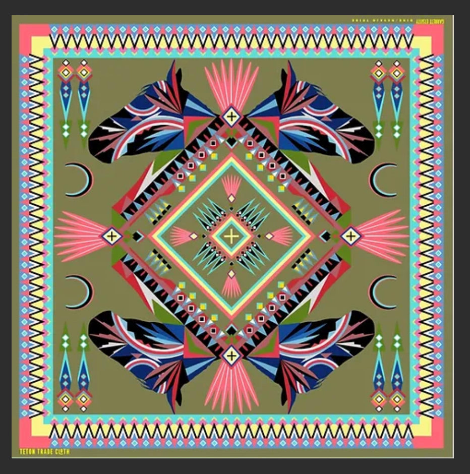 Gary Etsitty Designed Satin Scarf/Cotton Bandana