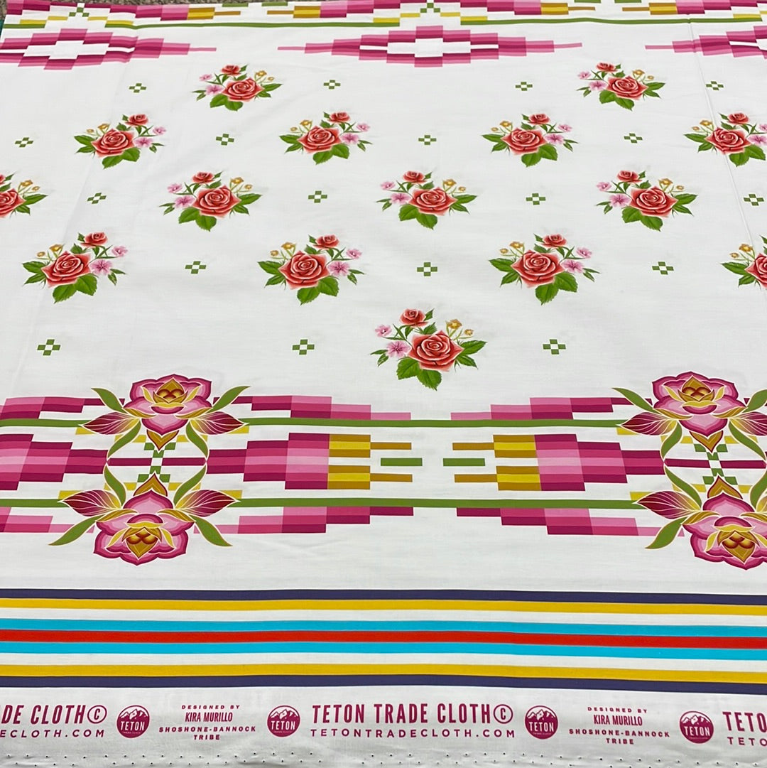 Kira Murillo, Shoshone-Bannock Designed Cotton Fabric Floral