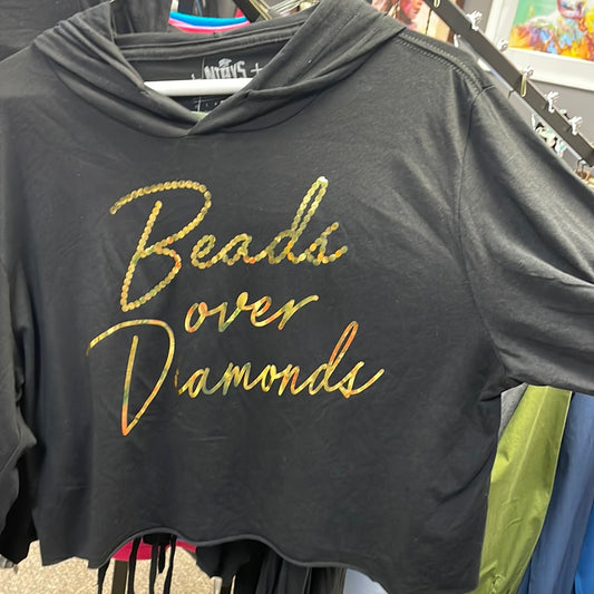 Beads Over Diamonds Black Long Sleeve Tee-Shirt