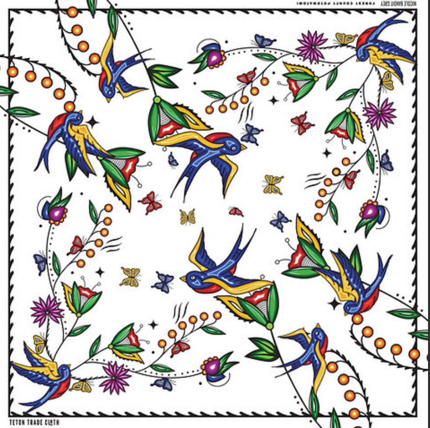 Nicole Bandit Grey Designed Satin Scarf