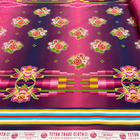 Kira Murillo, Shoshone-Bannock Designed Cotton Fabric Floral