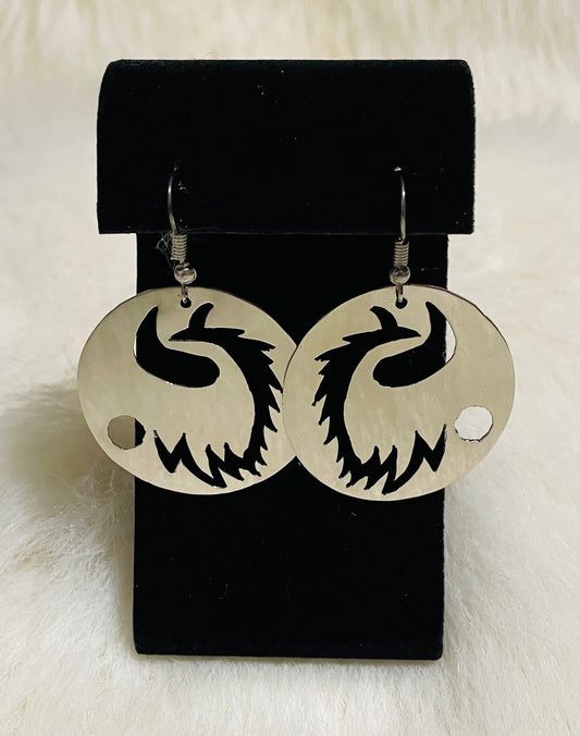 Buffalo Head Silhouette Earrings