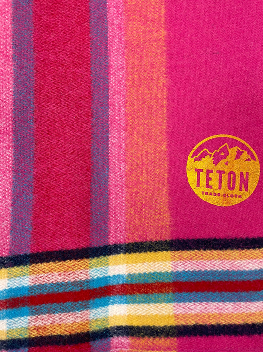 Ten Band Four Way Blanket Magenta