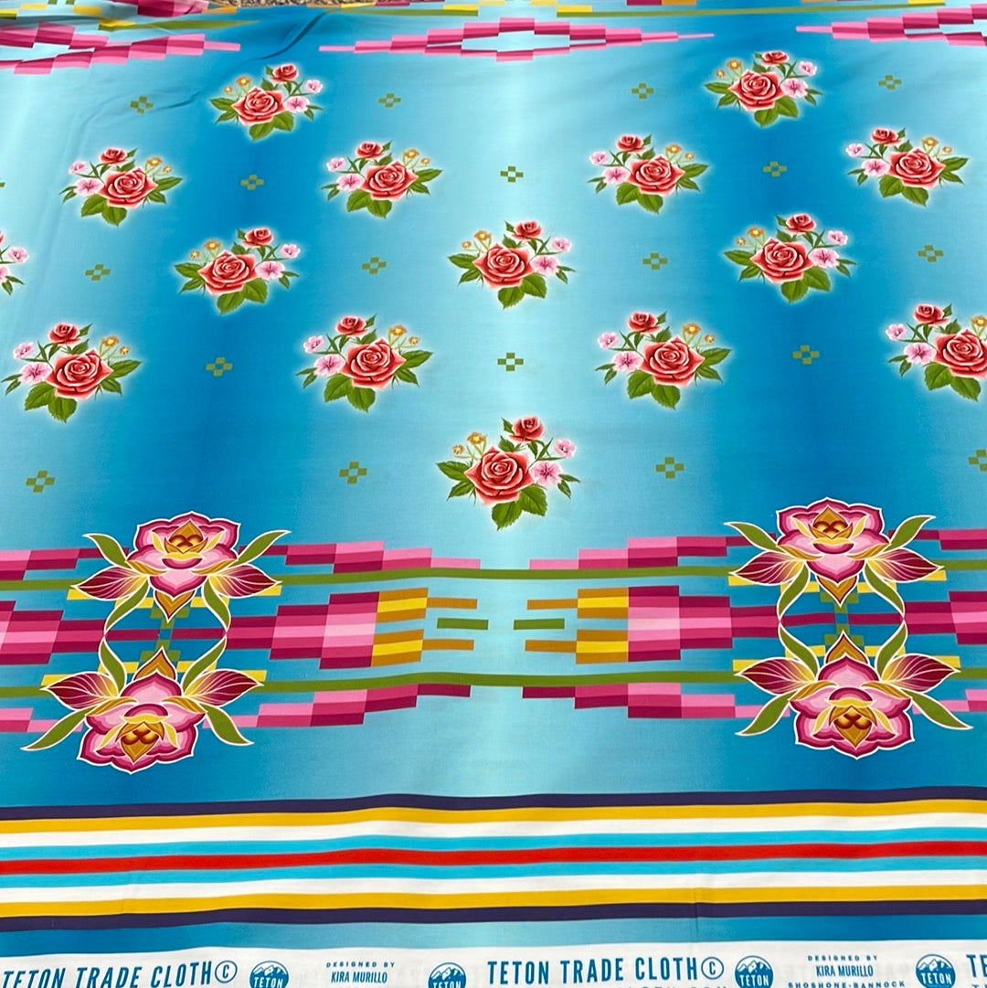Kira Murillo, Shoshone-Bannock Designed Cotton Fabric Floral