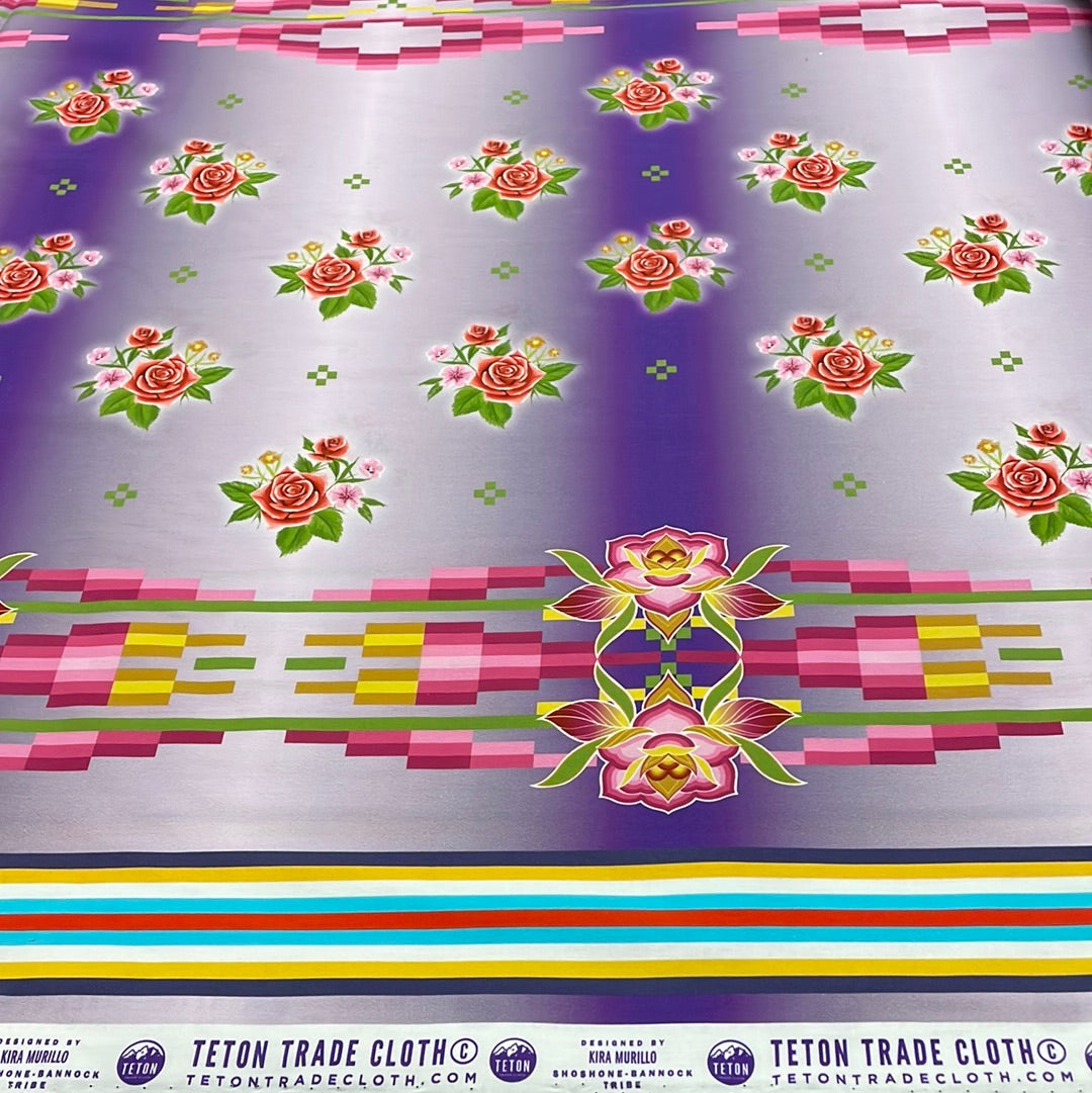 Kira Murillo, Shoshone-Bannock Designed Cotton Fabric Floral