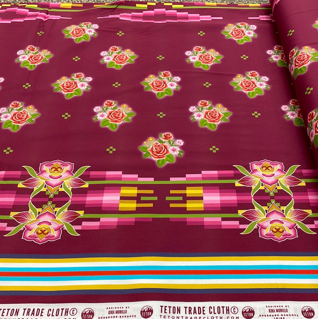 Kira Murillo, Shoshone-Bannock Designed Cotton Fabric Floral