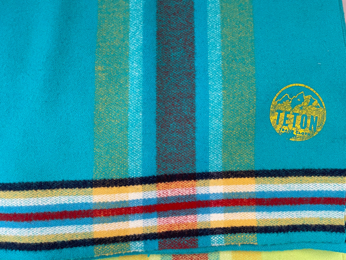 Ten Band Four Way Blanket Teal
