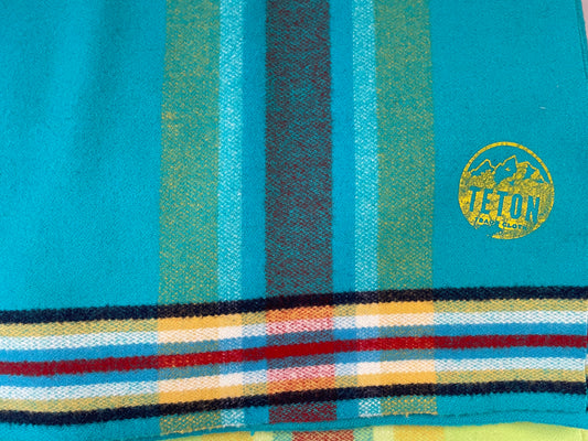 Ten Band Four Way Blanket Teal