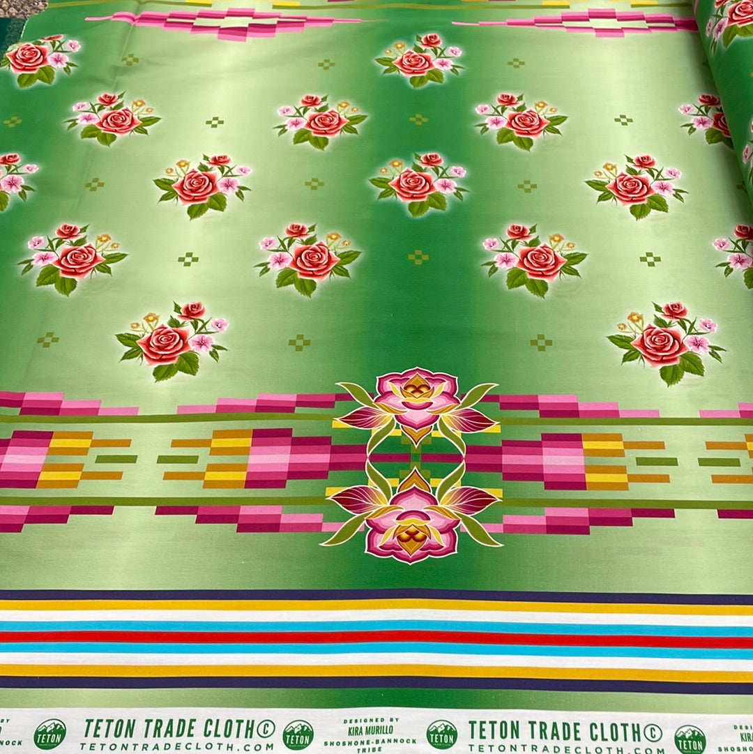 Kira Murillo, Shoshone-Bannock Designed Cotton Fabric Floral