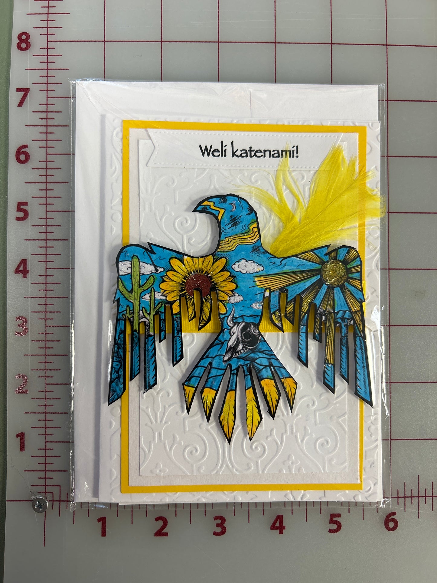 Wëlí katënamí Happy Birthday Card “Blue Bird”