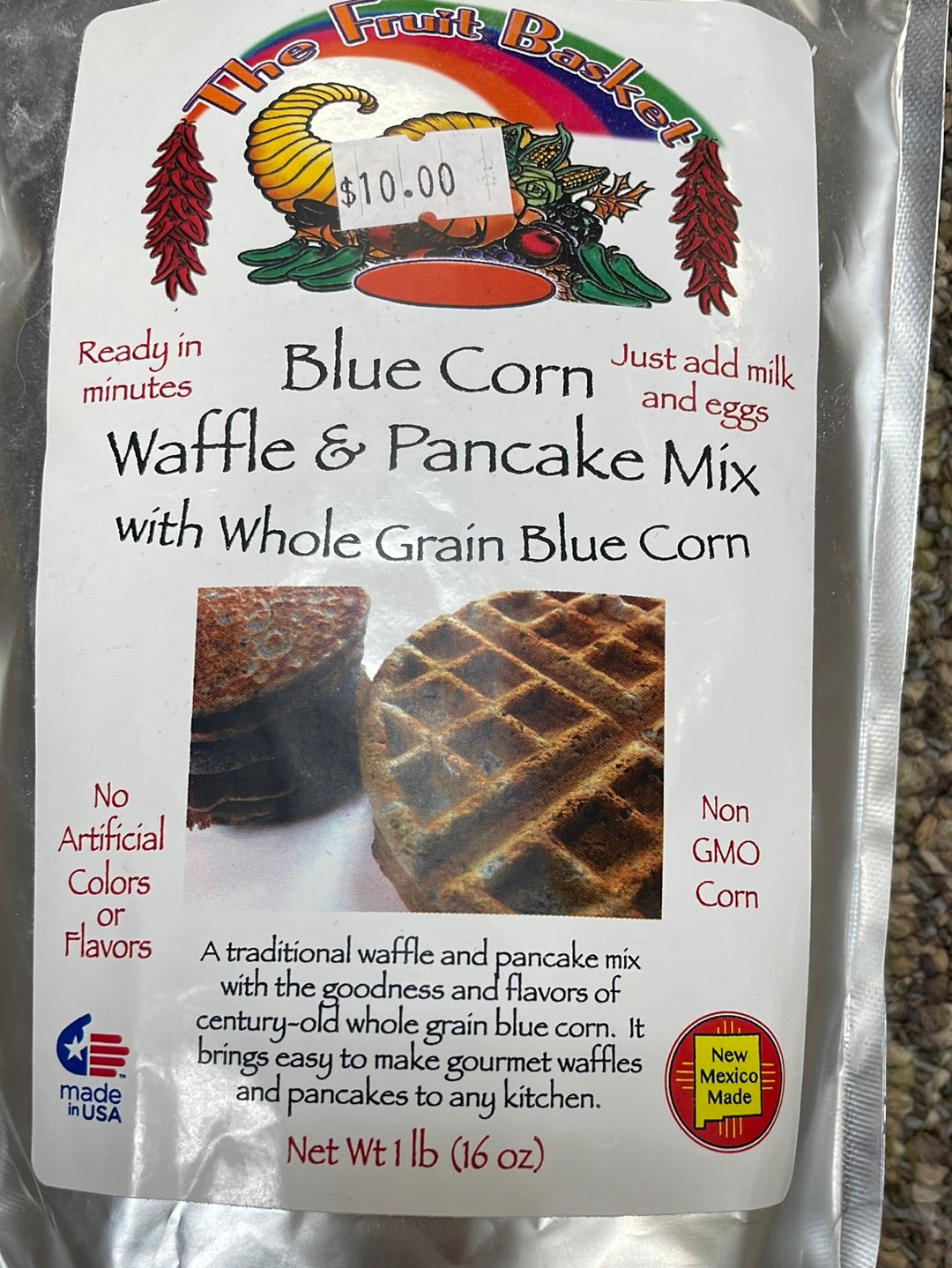 Blue Corn Waffle & Pancake Mix with whole grain blue corn