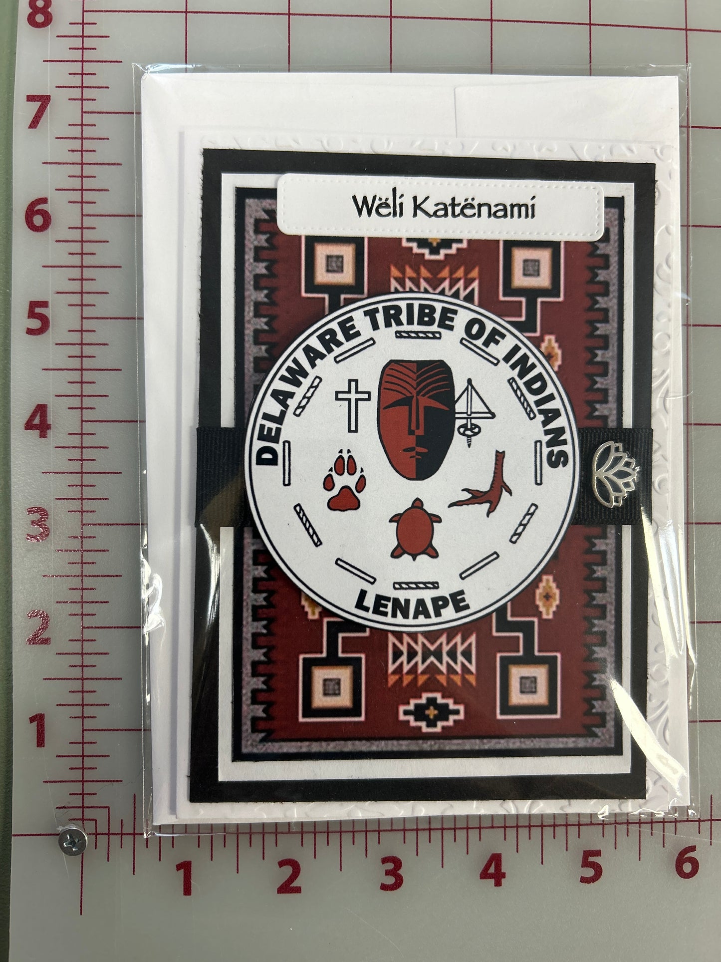 Wëlí katënamí Happy Birthday Card Delaware Tribe Seal “Lotus”