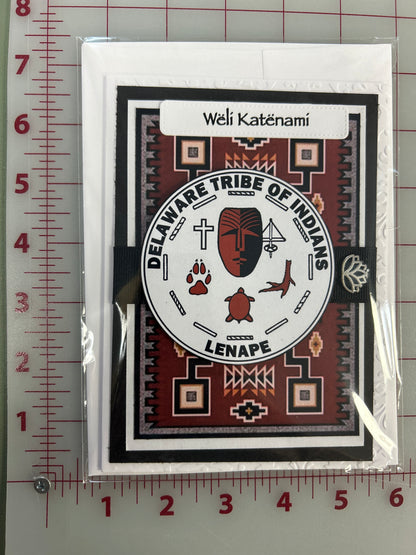 Wëlí katënamí Happy Birthday Card Delaware Tribe Seal “Lotus”