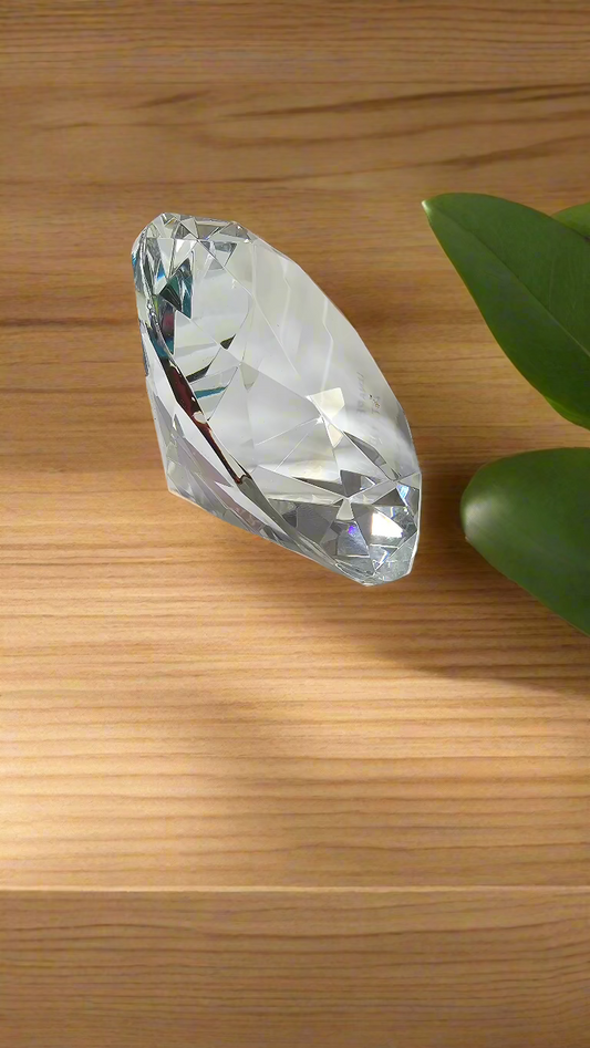 Clear Glass Diamond Paperweight 60mm / 2 1/4"