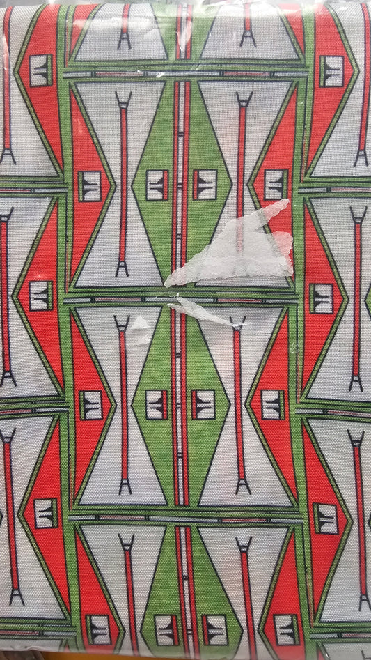Gabardine Printed Fabric Geometric Pattern 2 YRDS
