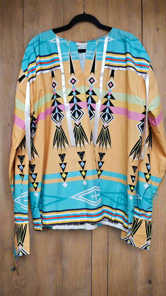 Ribbon Shirt Garrett Etsitty Designed Fabric 2X~3X
