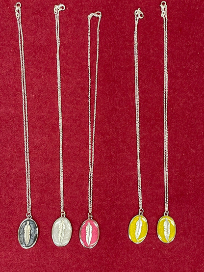 Multi-color feather necklaces