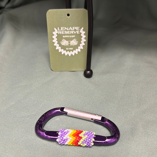 Beaded Carabiner Purple w Purple