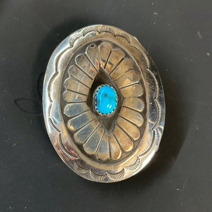 Sterling Silver Buckle Turquoise Stone