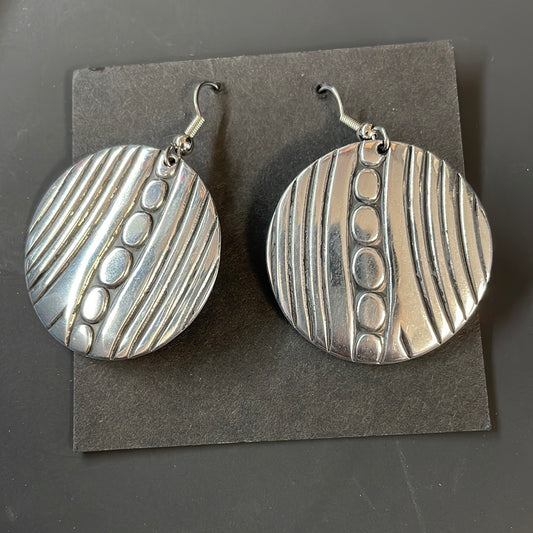 Silver Plated Round Earrings