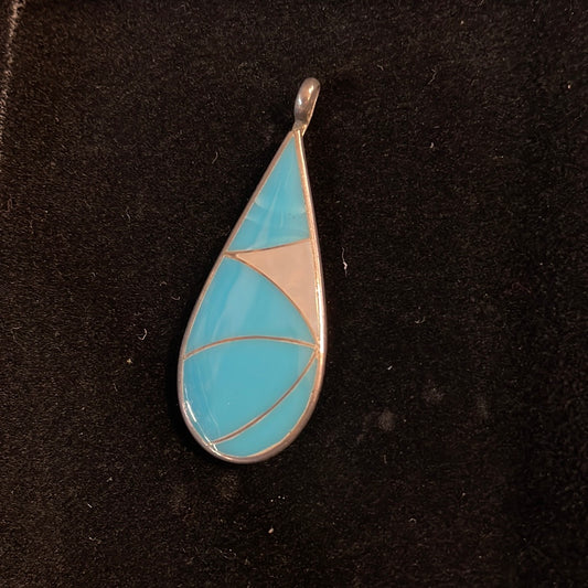 Sterling Silver Turquoise Inlay Pendant