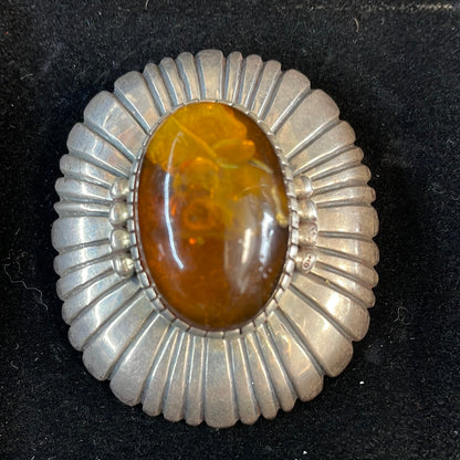 Sterling Silver Amber Scarf Slide