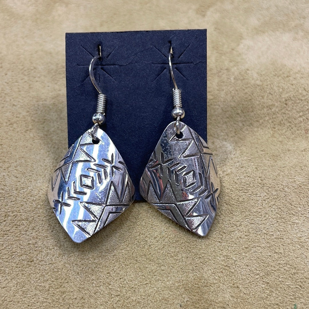 Sterling Silver Stamped Earrings