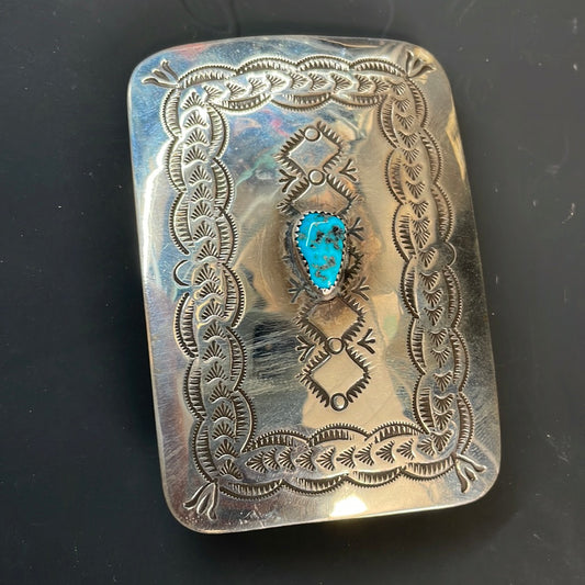 Sterling Silver Buckle Turquoise Stone